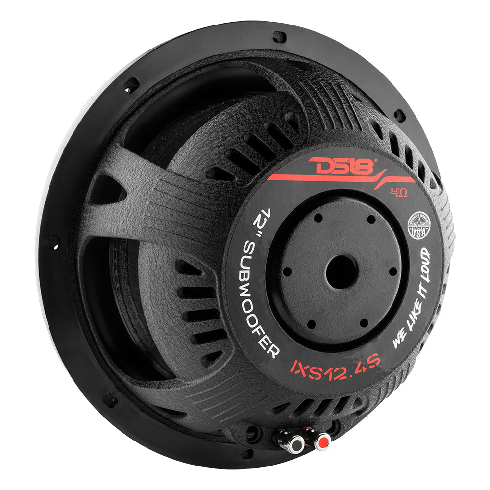 IXS Shallow-Mount 12" Fiber Glass Subwoofer 800 Watts Rms SVC 4-Ohm